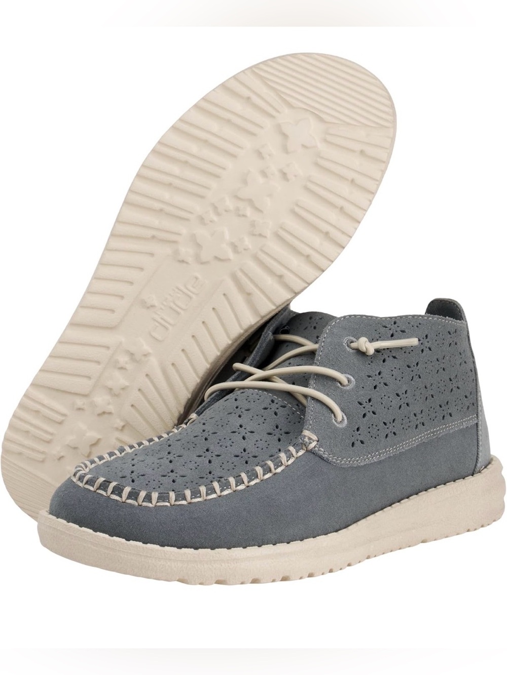 Heydude Grey Wendy Mid Suede Boho Slip On NWT